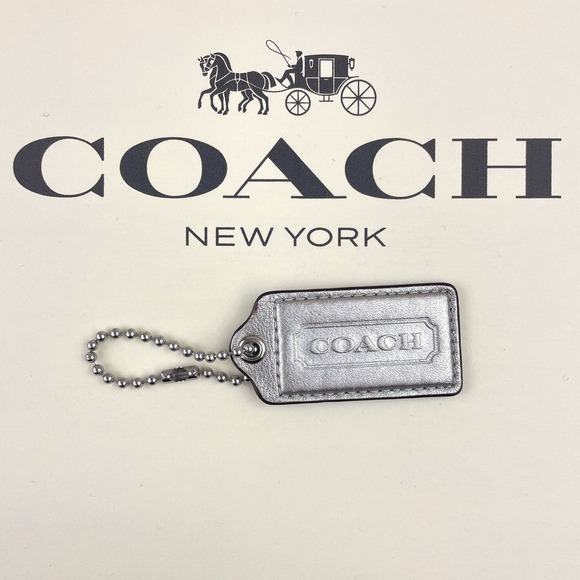 Coach Accessories - Vintage COACH Purse Hang Tag Silver Metallic Medium 2.5" x 1.25"